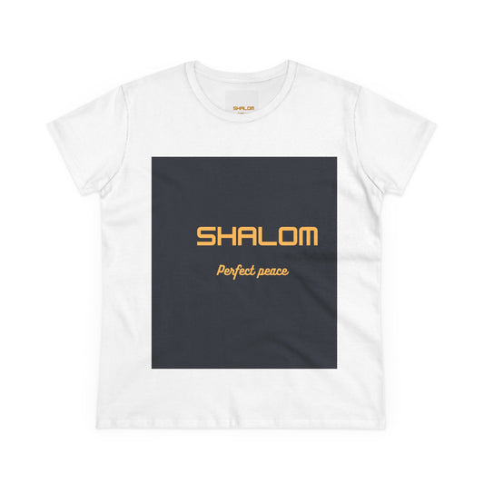 Women's Shalom Peace Tee | Positive Vibe Shirt | Gift for Her, Casual Everyday Wear, Spiritual Apparel, Yoga Top